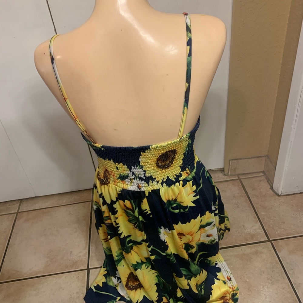 Women's Dresses-Summer Floral Bohemian Dress - Picture 8 of 8